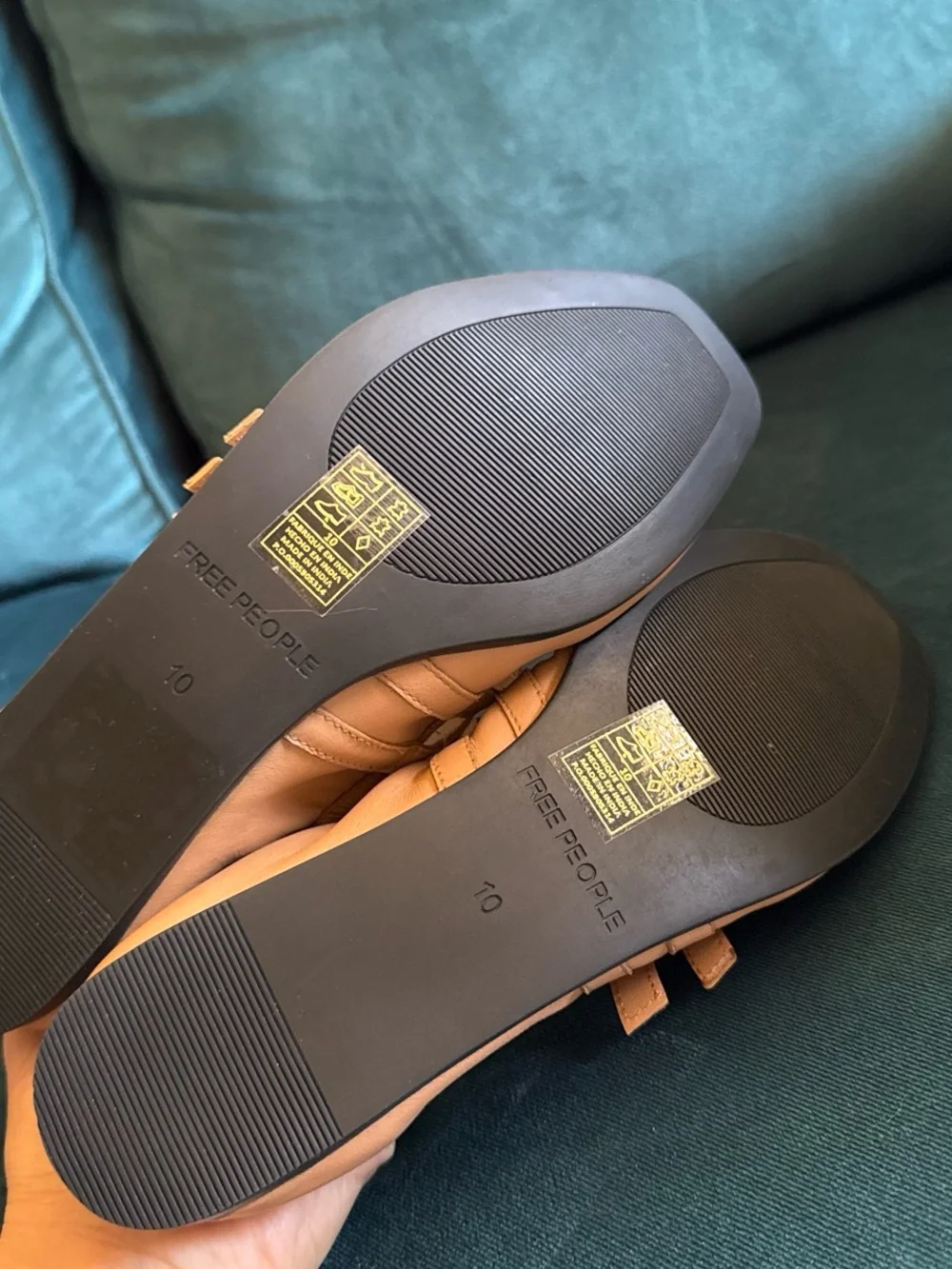 Free People Tan leather ballet flats